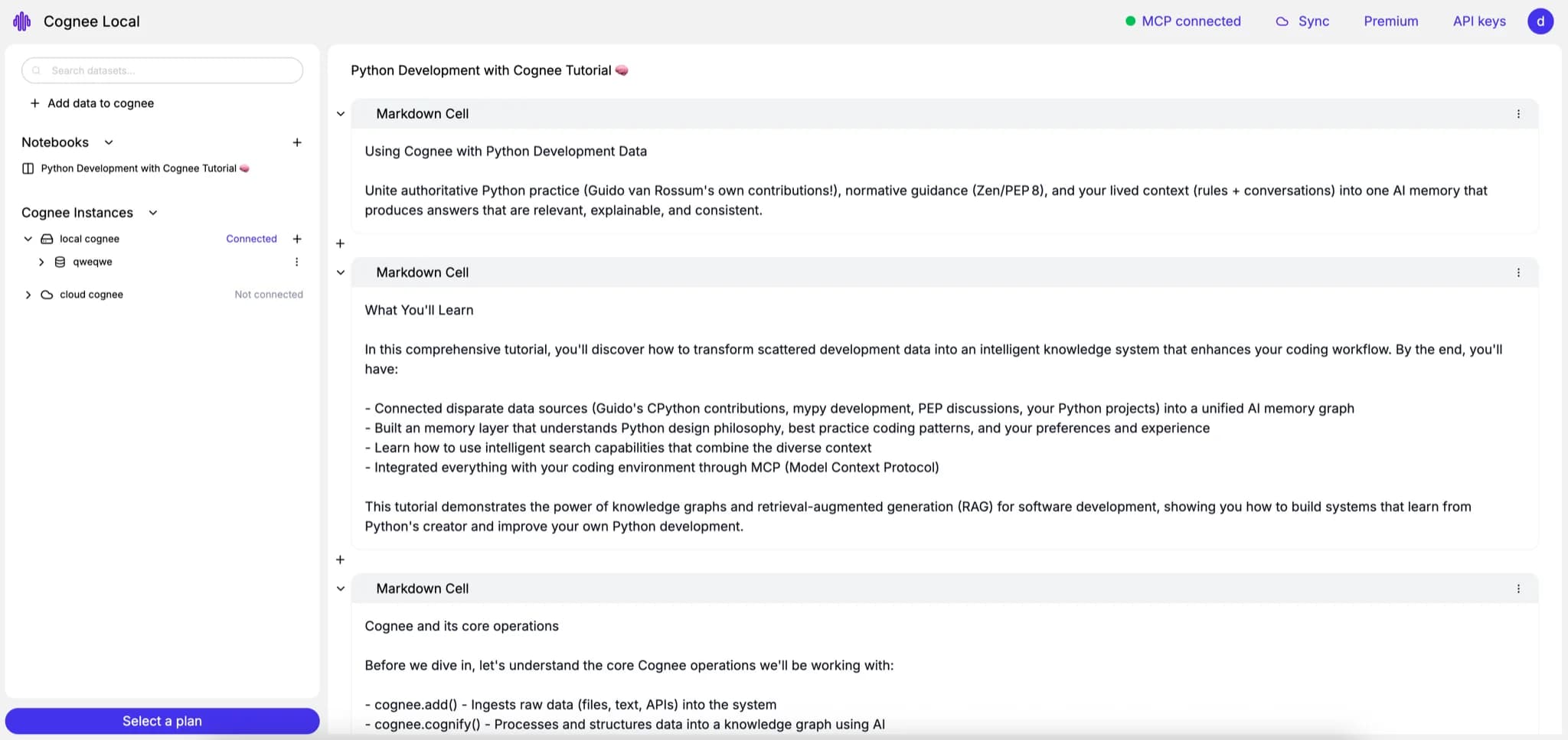 Cognee MCP on UI